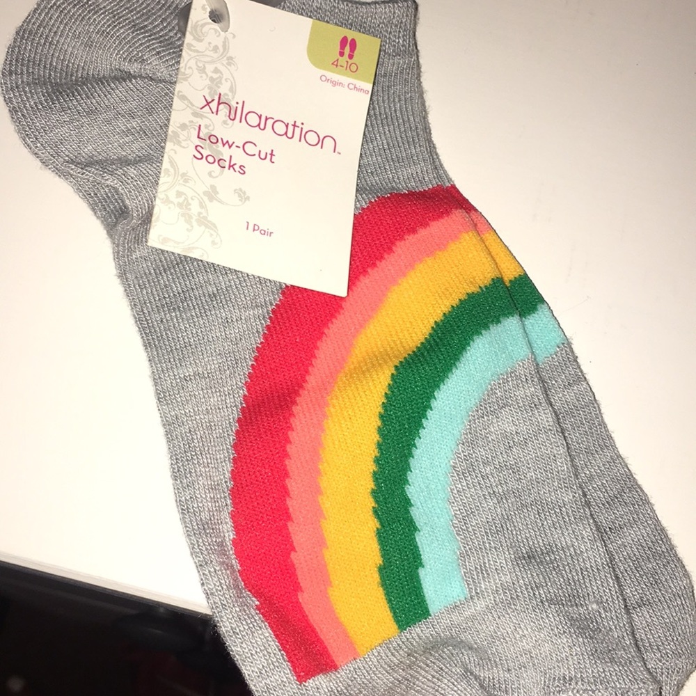 Socks with rainbow print